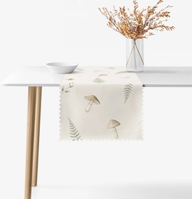 Goldea behúň na stôl teflónový - muchotrávky s papraďou 20x140 cm
