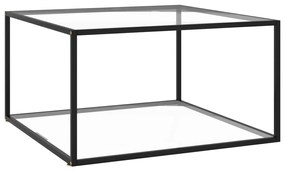 Konferenčný stolík, čierny, tvrdené sklo 90x90x50 cm