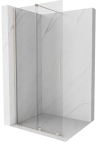Mexen Velar, sprchová zástena s posuvnými dverami Walk-in 85 x 200 cm, 8mm číre sklo, brúsená oceľ, 871-085-000-03-97