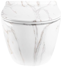 Rea Carter Tornado, závesná WC misa 49x37x35 cm + WC sedadlo, imitácia kameňa-Aiax Shiny, REA-C6390