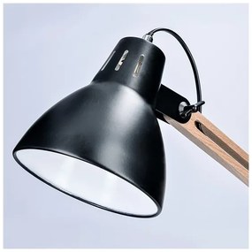 Solight WO57-B − Stolná lampička FALUN 1xE27/25W/230V čierna/dub