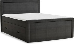 Antracitová boxspring posteľ s úložným priestorom 200x200 cm Fresco – Maison de Rêve