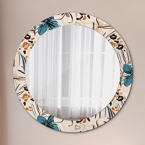 Okrúhle ozdobné zrkadlo Kvety so vzorom džungle fi 70 cm