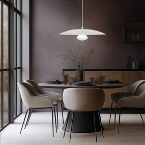 Biele LED závesné svietidlo s kovovým tienidlom Lund – Candellux Lighting