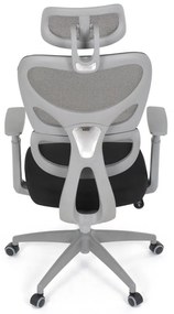 Kancelárska ergonomická stolička GRANT II — sieť, látka, sivá/čierna