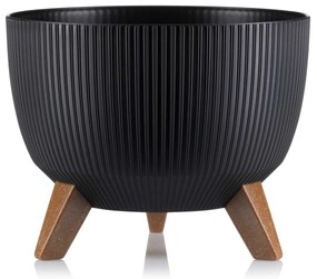 PLASTOVÝ KVETINÁČ ROSA LINEA ECO 18X29 CM ČIERNA