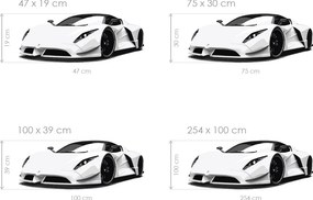 Športové auto textilná prelepiteľná nálepka na stenu 47 x 19 cm
