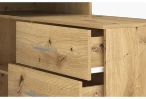 Písací stôl so zásuvkami a univerzálnym rohom P/L JULES dub artisan