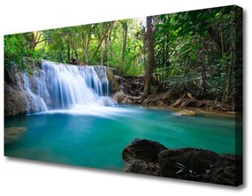 Obraz na plátne Vodopád jazero les príroda 125x50 cm
