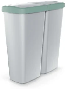 Odpadkový kôš DUO sivý, 50 l, zelená / sivá