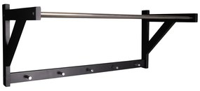 Čierny nástenný vešiak z topoľového dreva s poličkou Padova - House Nordic