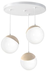 Luster na lanku SFERA WOOD 3xE14/40W/230V biela