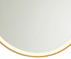 Zlaté zrkadlo do kúpeľne 70 cm vrátane LED s dotykovým stmievačom - Miral