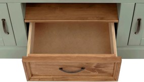 Svetlozelený TV stolík z borovicového dreva 160x50 cm Selma – Støraa