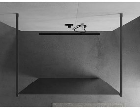 Mexen Kioto, sprchová zástena Walk-In 110 x 200 cm, 8mm sklo vzor zrkadlo, grafitový profil, 800-110-002-95-50