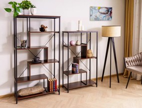 Regál Net B 75 cm ořech tmavý/černý