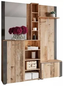Vešiaková stena Barney (old style wood + antracit). Vlastná spoľahlivá doprava až k Vám domov. 1048428