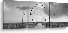 Obraz - Promenáda pri pobreží (s hodinami) (90x30 cm)