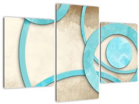 Obraz - Modré kruhy na Aquarel (90x60 cm)