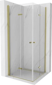 Mexen Lima Duo sprchovací kút 70 x 70 cm, 6mm sklo, číre sklo / zlatý profil, 856-070-070-50-00-02