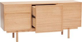 Nízka komoda v dekore duba v prírodnej farbe 140x65 cm Cube – Hübsch