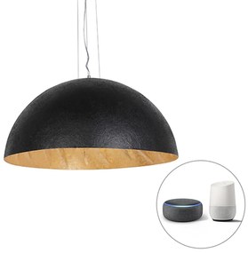 Inteligentné závesné svietidlo čierne so zlatom 70 cm vrátane Wifi A60 - Magna