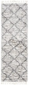 Kusový koberec shaggy Atika krémovo sivý atyp 70x300cm