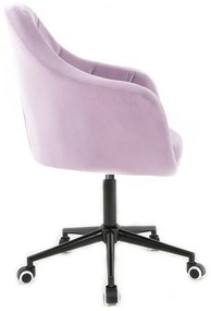 LuxuryForm DESIGN Kreslo ROMA VELUR na čiernej podstave s kolieskami - levanduľa