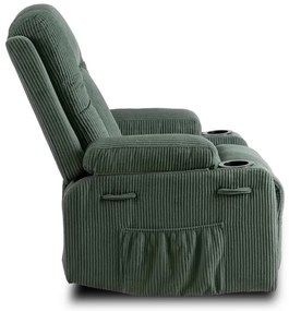 Masážne polohovateľné kreslo ARIEN zelený manšester - vintino.sk