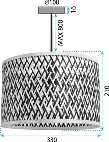 Toolight Natural, závesné stropné svietidlo 1xE27 APP1543-1CP, prírodná hnedá, OSW-01800