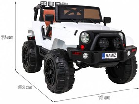 RAMIZ ELEKTRICKÉ AUTÍČKO  JEEP ALL TERRAIN - NELAKOVANÉ - BIELE - 2 x 45W - 12V/7Ah - 2022