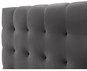 Sivá čalúnená dvojlôžková posteľ s úložným priestorom s roštom 200x200 cm Bali – Cosmopolitan Design