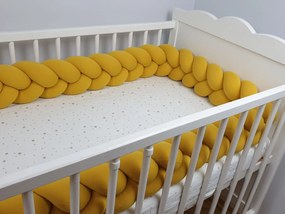 Vulpi Mantinel do postieľky Vrkoč 240 cm Handmade Farba: červená-biela-sivá