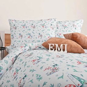 Vianočné bavlnené obliečky Elfie EMI: Štandardný set jednolôžko obsahuje 1x 140x200 + 1x 70x90