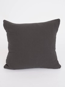 Mušelínová obliečka na vankúš 40 × 40 cm – Alexia Duo cappuccino/tmavo šedá