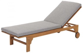 Lehátko HWC-N48, masívne akáciové drevo - sivý vankúš