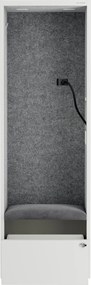 Akustická kabína SALLY MentalBox 600 mm – biely korpus, sivé sedadlo