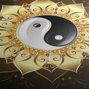 Obraz - Zlatý Yin-Yang (70x50 cm)