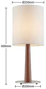 Lucande Larkira látková stolná lampa okrúhla 25 cm