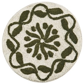 MADAM STOLTZ Kúpeľňová rohožka Round Tufted Dark Green Ø 60 cm
