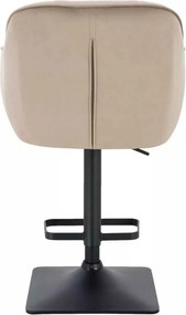 LuxuryForm DESIGN Barová stolička AVOLA VELUR na čiernej hranatej podstave - latte