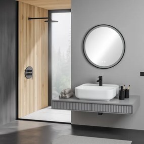 Brilagi-LED stmievateľné vyhrievané zrkadlo s podsvietením ALU PRO LED/18W/230V pr. 60 cm IP44 čierne