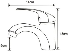 Mexen Fabia, umývadlová batéria, čierna matná, 746500-70