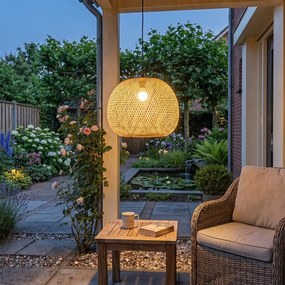 Orientálne vonkajšie závesné svietidlo bambus IP44 - Rafael