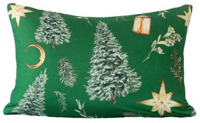 Povlak na vankúš z mikrovlákna GREEN CHRISTMAS 50x70 cm, zelený
