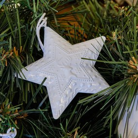 DECOLED Závesná kovová dekorácia, sada: hviezda, strom, srdce 7x7x1,2 cm