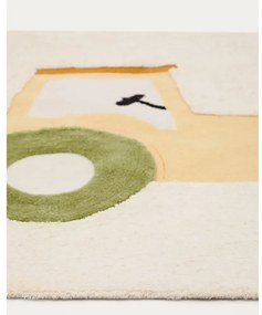 Slonovinový bavlnený detský koberec 90x150 cm Pecky – Kave Home