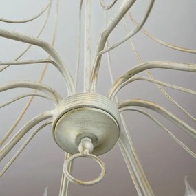 Orion LU 1531/8 - Luster na reťazi VELA 8xE14/40W/230V pr.80 cm biela/zlatá/patina