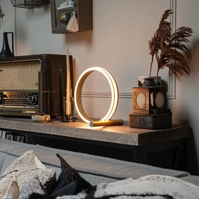 Dizajnová stolná lampa mosadz vrátane LED 3-stupňovo stmievateľná - Navara