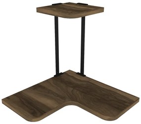 Rohová nástenná polica AGORA 33,8x38,5 cm hnedá